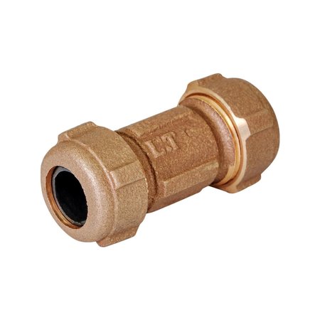 EVERFLOW Coupling Fitting with Packing Nut, Brass, 3" Length 2"Compression BRCS0200-NL